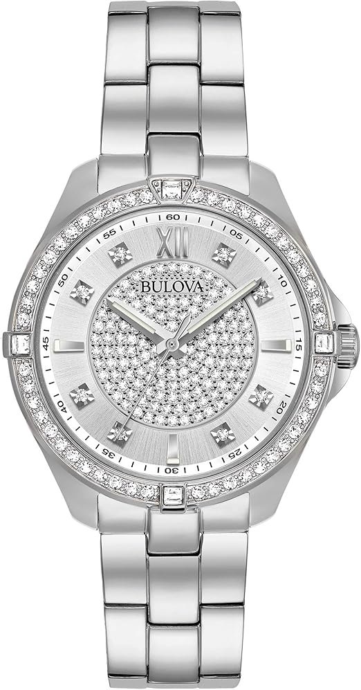Bulova Ladies' Classic Crystal Stainless Steel 2-Hand Quartz Watch