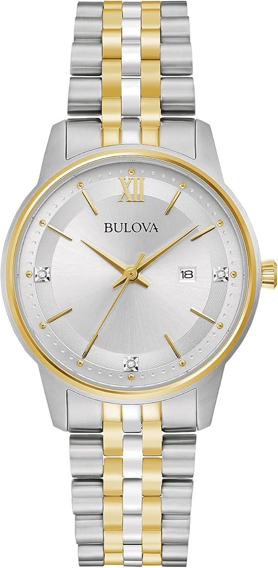 Bulova Ladies' Classic Diamond Two-Tone Gold Stainless Steel