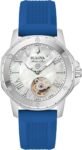 Bulova Ladies’ Marine Star Automatic Stainless Steel Case and Blue Silicone Strap