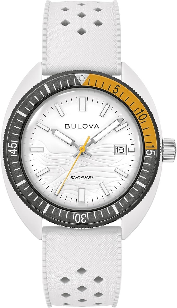 Bulova Oceanographer Snorkel Amazon Exclusive Ceramic Case and White Perforated