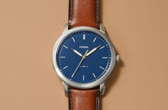 Fossil Men’s Minimalist Quartz Stainless Steel and Leather Watch – Where Timeless Design Meets Modern Craftsmanship